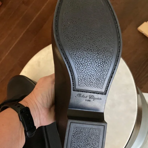 Robert Clergerie Wedged Platform Lace Ups, Black Leather, Like New - Picture 6 of 7